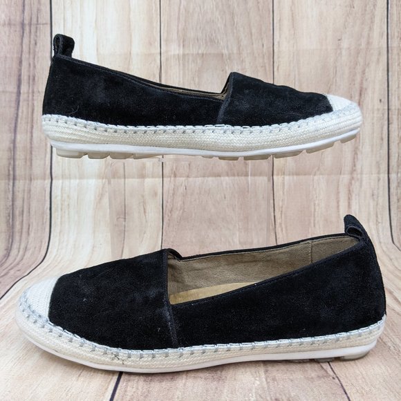 AQUA COLLEGE Blink Waterproof Espadrilles Sz 7 Black Suede Closed Toe - Picture 7 of 10